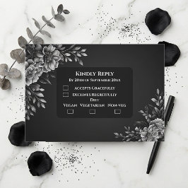 Elegante Minimaal Typografie Zwart Wit Monochroom RSVP Kaartje