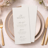 Elegante Minimaal Verticale Huwelijksmenu Kaart
