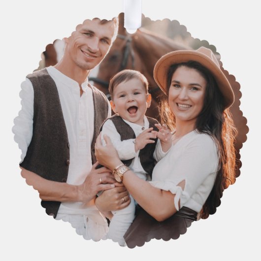 Elegante Minimaal Vrolijk Kerst Foto Collage Ornament Kaart (Achterkant)