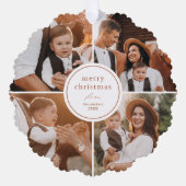 Elegante Minimaal Vrolijk Kerst Foto Collage Ornament Kaart (Voorkant)