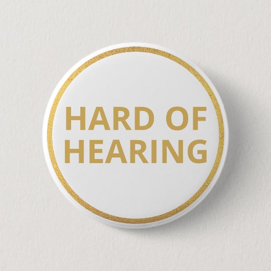 Elegante Minimaal Wit Goud Tekst Hard van het Geho Ronde Button 5,7 Cm (Voorkant)