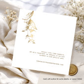 Elegante Minimaal Witte en Gouden Bruiloft Save The Date