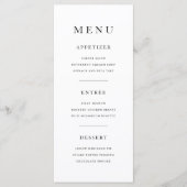 Elegante Minimaal Zwarte En Witte Diner Menu (Voorkant)