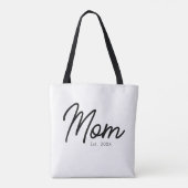 Elegante Minimaal Zwarte Script door Moeder Ingest Tote Bag (Achterkant)