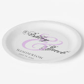 Elegante Minimal Aangepaste Naam Trouwen Borden Papieren Bordje (Gekanteld)