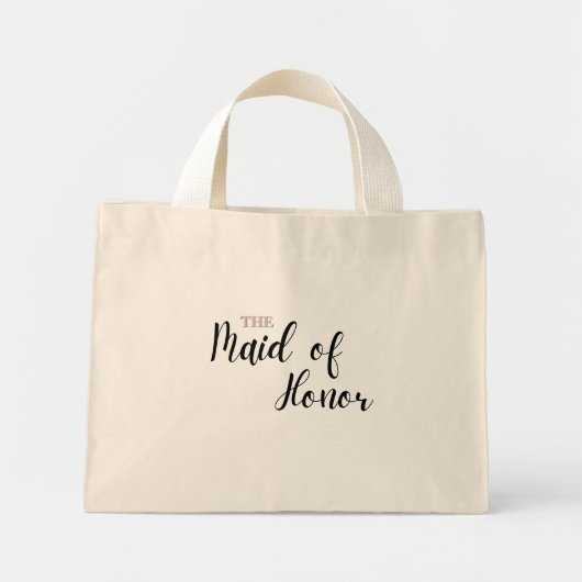 Elegante Minimal Art Mini Canvas tas - Maid of Hon (Voorkant)