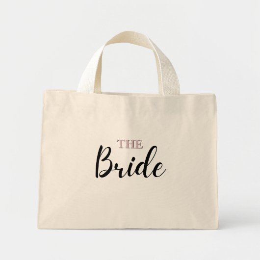 Elegante Minimal Art Mini Tote Tas voor de Bruid (Voorkant)