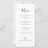 Elegante Minimal Black White Wedding Menu Kaart (Voorkant)