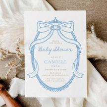 Elegante minimal blue boy Baby shower uitnodiging