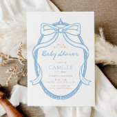 Elegante minimal blue boy Baby shower uitnodiging