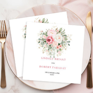 Elegante Minimal Blush Rozen Huwelijksservetten Servet
