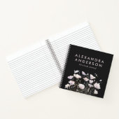 Elegante Minimal Boho Pink Wildflowers Waterverf Notitieboek (Binnen)