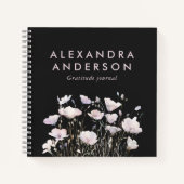 Elegante Minimal Boho Pink Wildflowers Waterverf Notitieboek (Voorkant)