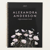 Elegante Minimal Boho Pink Wildflowers Waterverf Planner (Voorkant)