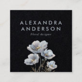 Elegante Minimal Boho Wildflowers Waterverf Vierkante Visitekaartje (Voorkant)