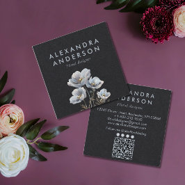 Elegante Minimal Boho Wildflowers Waterverf Vierkante Visitekaartje