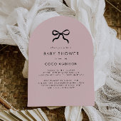 Elegante Minimal Bow Baby shower Arch Invitation Kaart