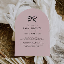 Elegante Minimal Bow Baby shower Arch Invitation Kaart