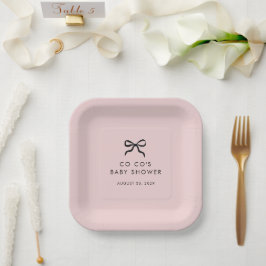 Elegante Minimal Bow Baby shower Cocktail servette Papieren Bordje