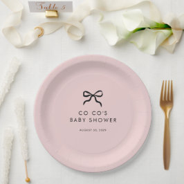 Elegante Minimal Bow Baby shower Cocktail servette Papieren Bordje