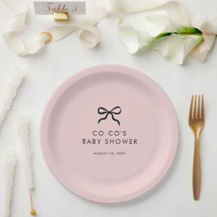 Elegante Minimal Bow Baby shower Cocktail servette Papieren Bordje