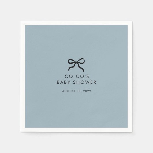 Elegante Minimal Bow Baby shower Cocktail servette Servet (Voorkant)