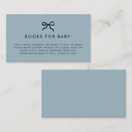 Elegante Minimal Bow Baby shower Enclosure Kaart (Voorkant / Achterkant)