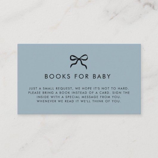 Elegante Minimal Bow Baby shower Enclosure Kaart (Voorkant)