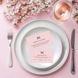 Elegante Minimal Bow Baby shower Luier Raffle Informatiekaartje
