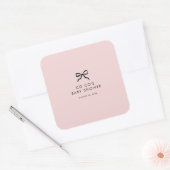 Elegante Minimal Bow Baby shower Square Sticker (Envelop)