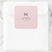 Elegante Minimal Bow Baby shower Square Sticker (Tas)