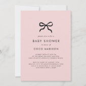 Elegante Minimal Bow Baby shower Uitnodiging (Voorkant)