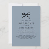 Elegante Minimal Bow Boy Baby shower Uitnodiging (Voorkant)