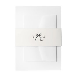 Elegante Minimal Bow Wedding Monogram Uitnodigingen Wikkel