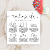 Elegante minimal Cakesicles verzorgingsinstructies Vierkante Visitekaartje