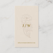 Elegante Minimal Floral Logo Monogram QR-code Visitekaartje (Voorkant)
