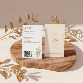 Elegante Minimal Floral Logo Monogram QR-code Visitekaartje