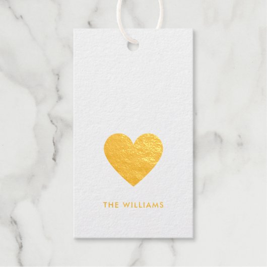 Elegante Minimal Gold Heart Love Chic Gepersonalis Cadeaulabels (Voorkant)