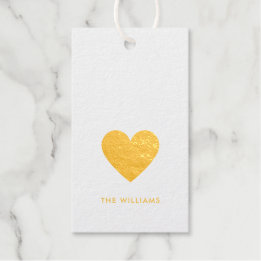 Elegante Minimal Gold Heart Love Chic Gepersonalis Cadeaulabels