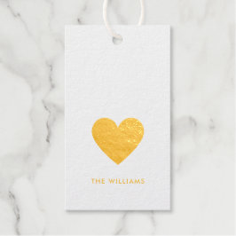 Elegante Minimal Gold Heart Love Chic Gepersonalis Cadeaulabels
