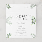Elegante Minimal Greenery Wedding Place-kaarten Plaatskaartje (Buitenkant ongevouwen)