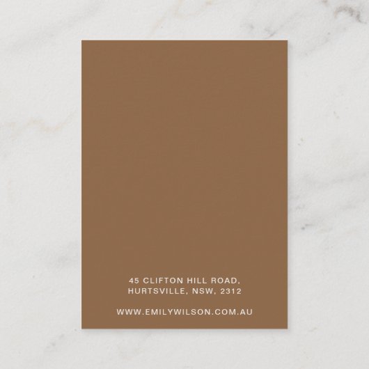 Elegante Minimal Holder voor designer sieraden Scr Visitekaartje (Achterkant)