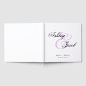 Elegante Minimal Light Paarse Custom Name Wedding Gastenboek (Volledig)