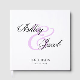 Elegante Minimal Light Paarse Custom Name Wedding Gastenboek