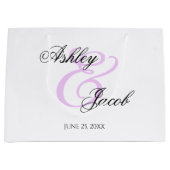 Elegante Minimal Light Paarse Custom Name Wedding Groot Cadeauzakje (Voorkant)