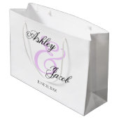 Elegante Minimal Light Paarse Custom Name Wedding Groot Cadeauzakje (Achterkant Gekanteld)