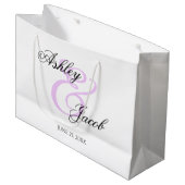 Elegante Minimal Light Paarse Custom Name Wedding Groot Cadeauzakje (Voorkant Gekanteld)