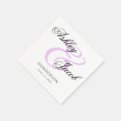 Elegante Minimal Light Paarse Custom Name Wedding Servet (Hoek)