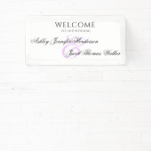 Elegante Minimal Light Paarse Custom Name Wedding Spandoek (Insitu)