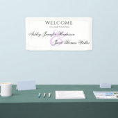 Elegante Minimal Light Paarse Custom Name Wedding Spandoek (Beurs)